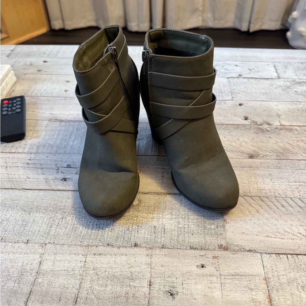 Olive Green Booties